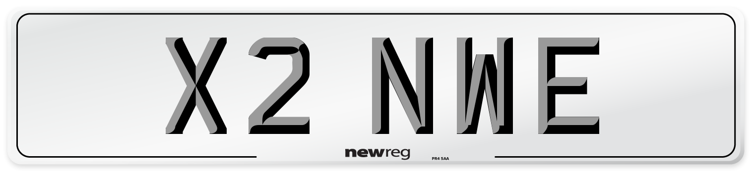 X2 NWE Number Plate from New Reg